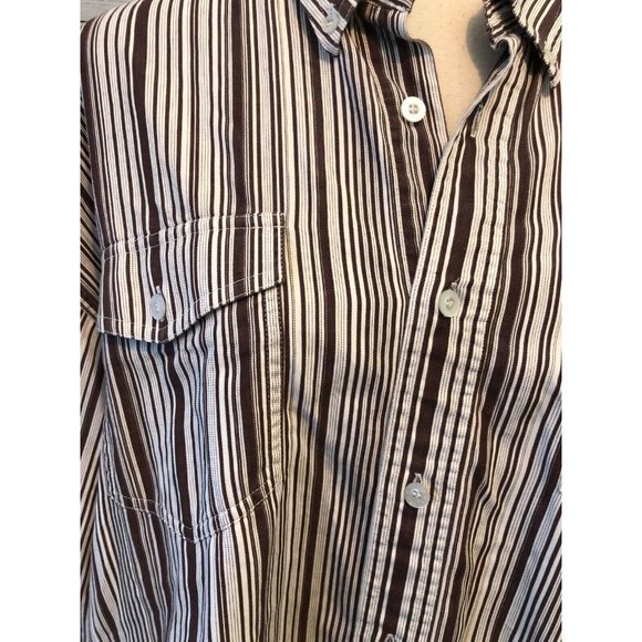 Roper Western Shirt XL Extra Large Striped Long Sleeve Flip Contrasting Cuff Men - Picture 6 of 8